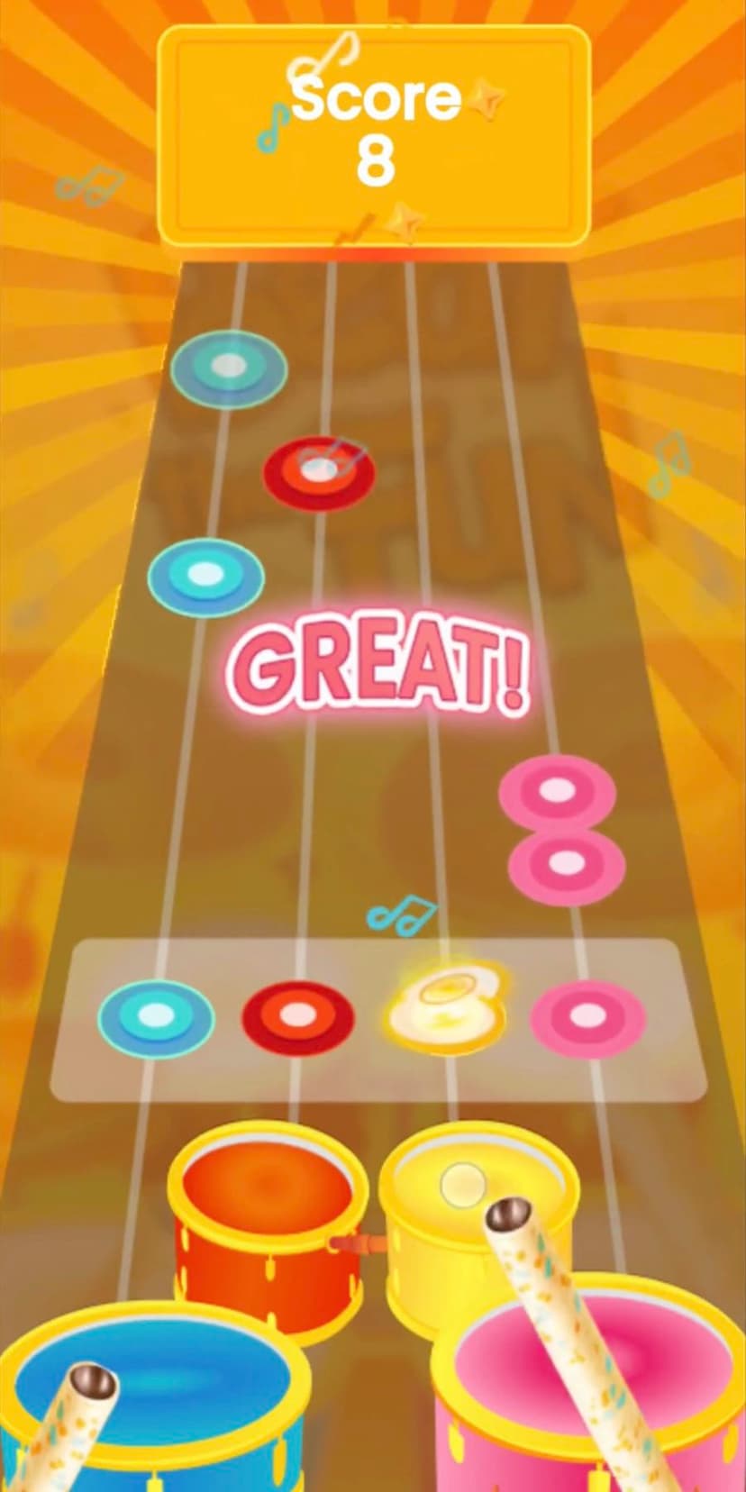Nyam Nyam m-Web Drum Rhythm Game w/ AI Computer Vision