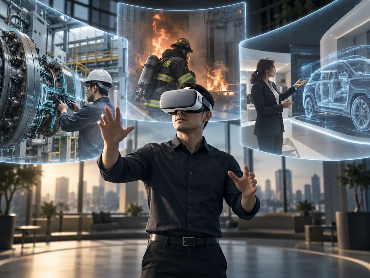 Ilustrasi VR untuk Bisnis: Training, Simulasi, dan Evaluasi Pembelajaran